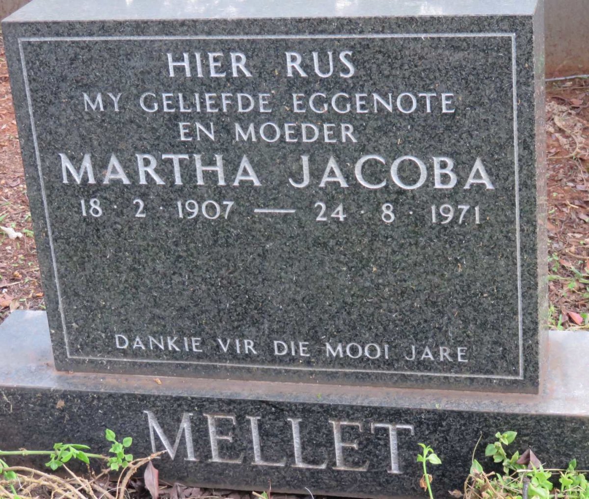 MELLET Martha Jacoba 1907-1971