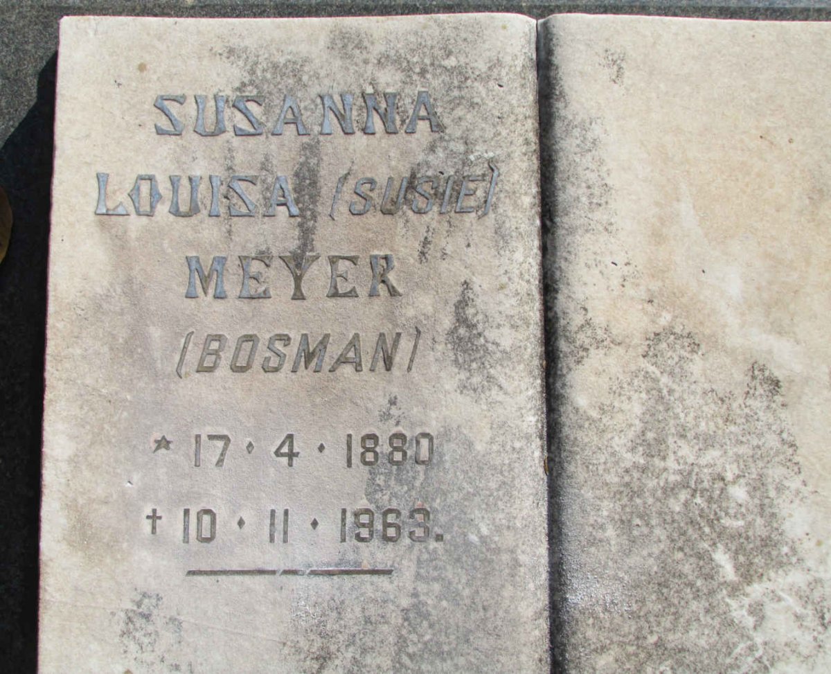 MEYER Susanna Louisa nee BOSMAN 1880-1963