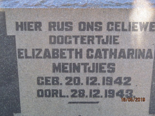 MEINTJES Elizabeth Catharina 1942-1943