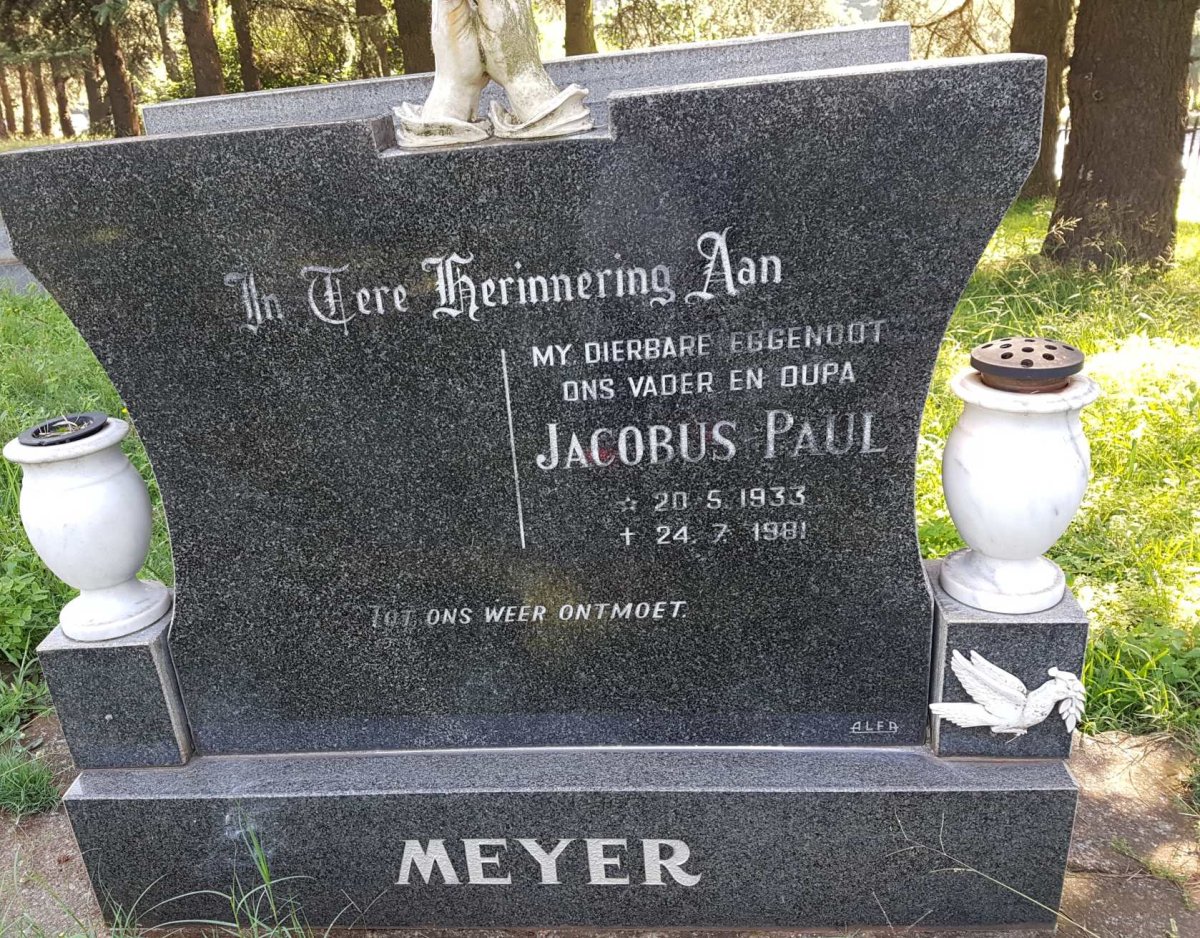 MEYER Jacobus Paul 1933-1981