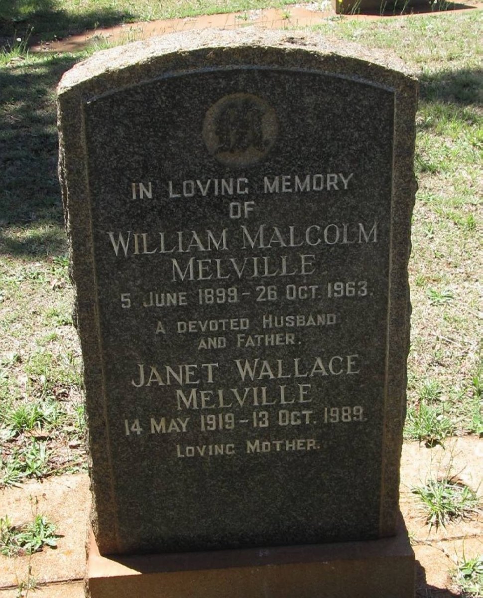 MELVILLE William Malcolm 1899-1963 &amp; Janet Wallace 1919-1989