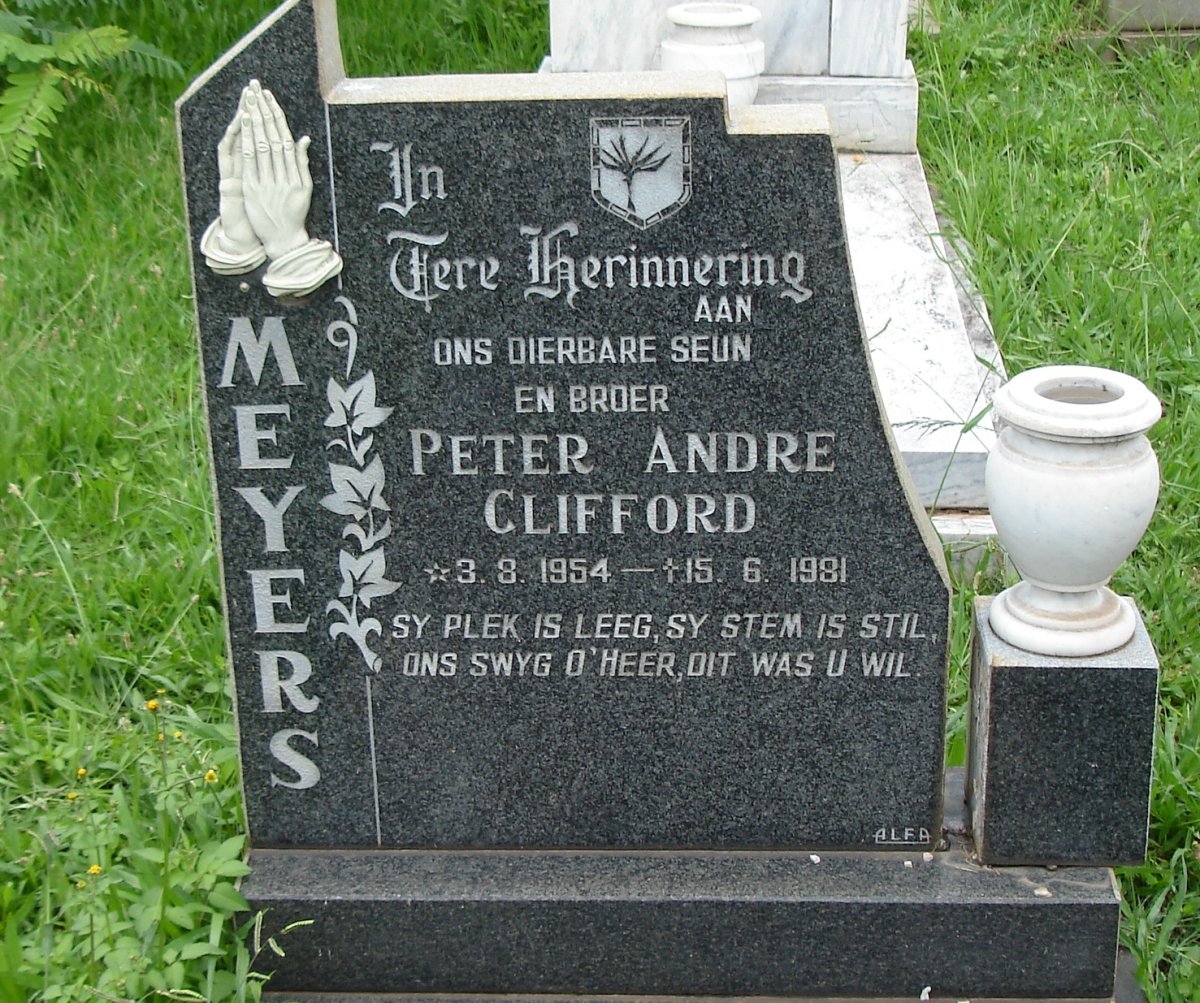 MEYERS Peter Andre Clifford 1954-1981