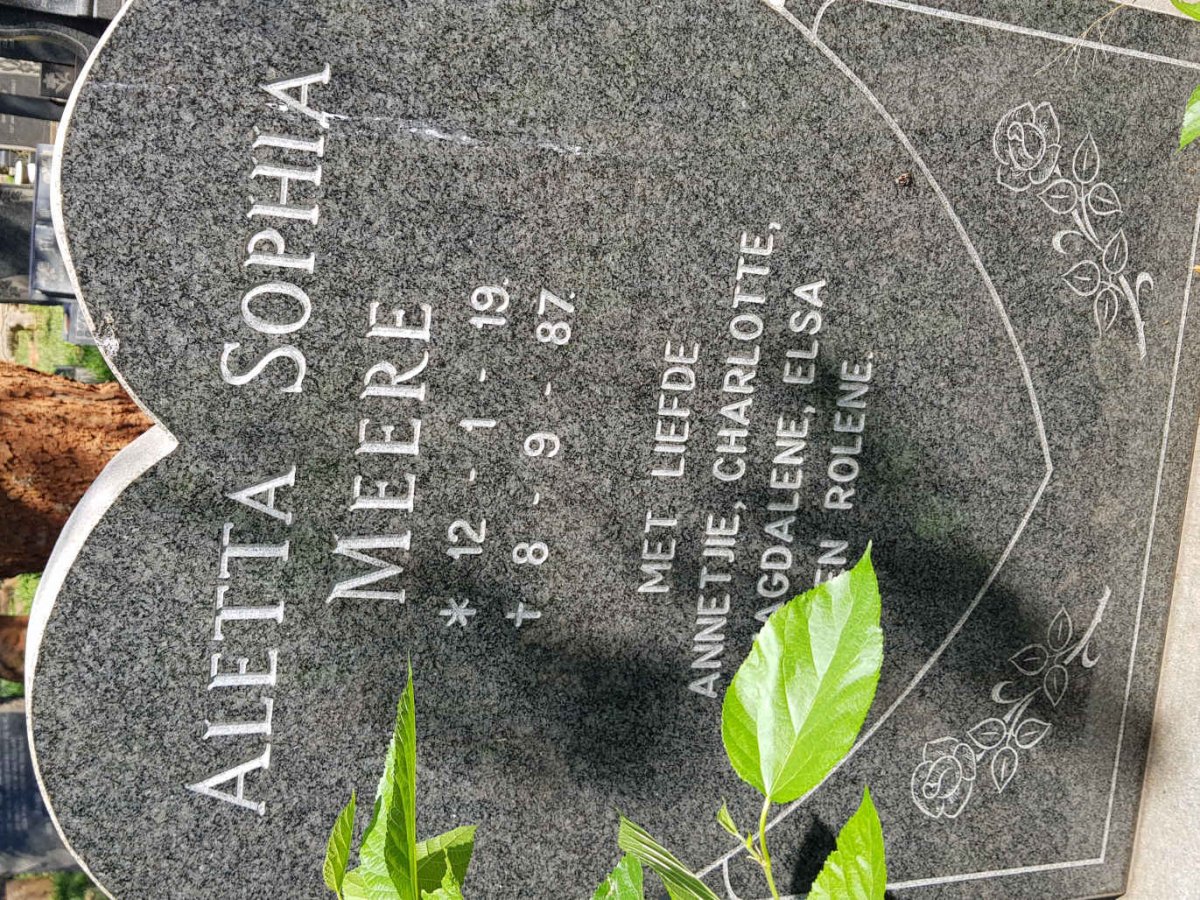 MEERE Aletta Sophia 1919-1987