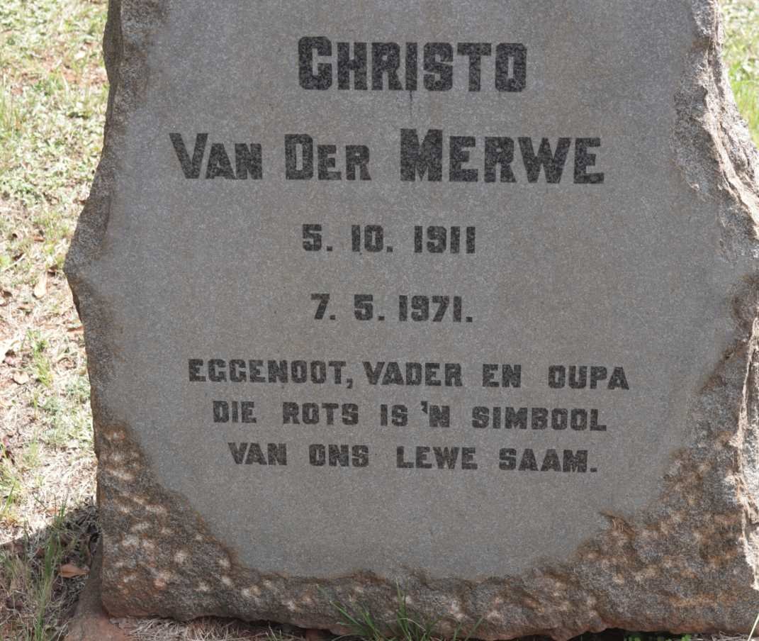 MERWE Christo, van der 1911-1971
