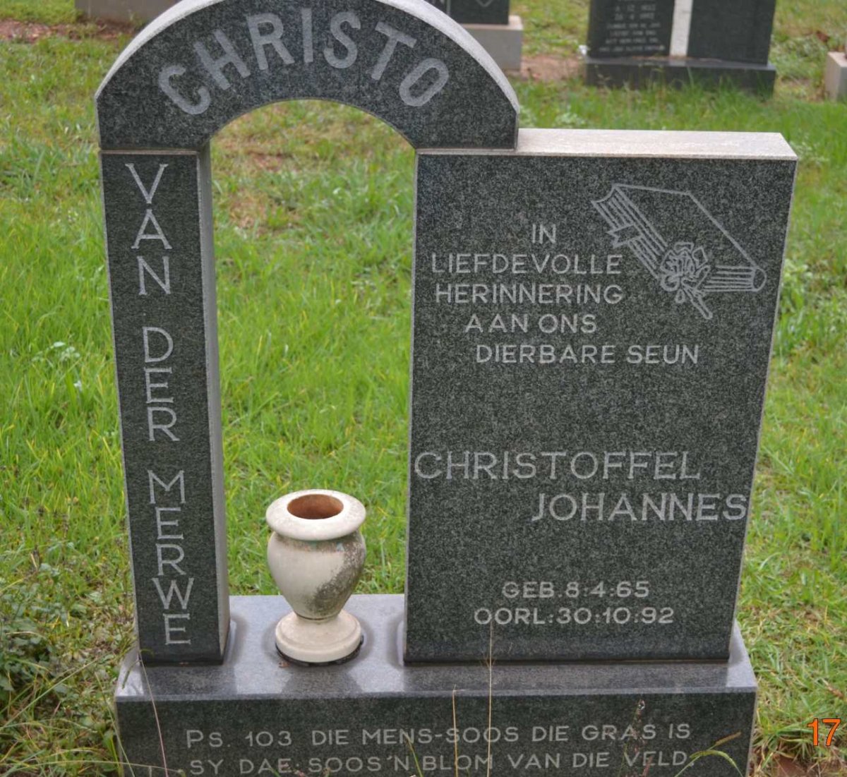 MERWE Christoffel Johannes, van der 1965-1992