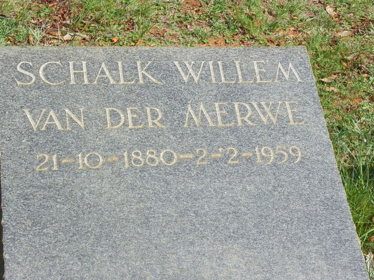MERWE Schalk Willem, van der 1880-1959