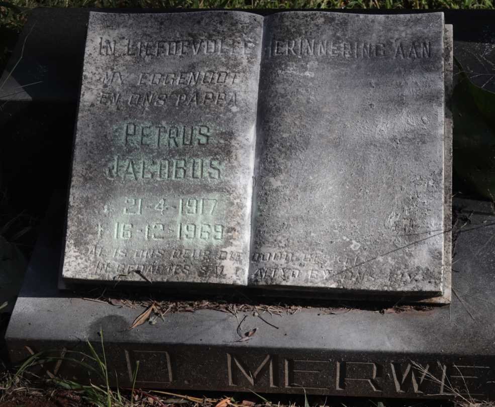 MERWE Petrus Jacobus, v.d. 1917-1969