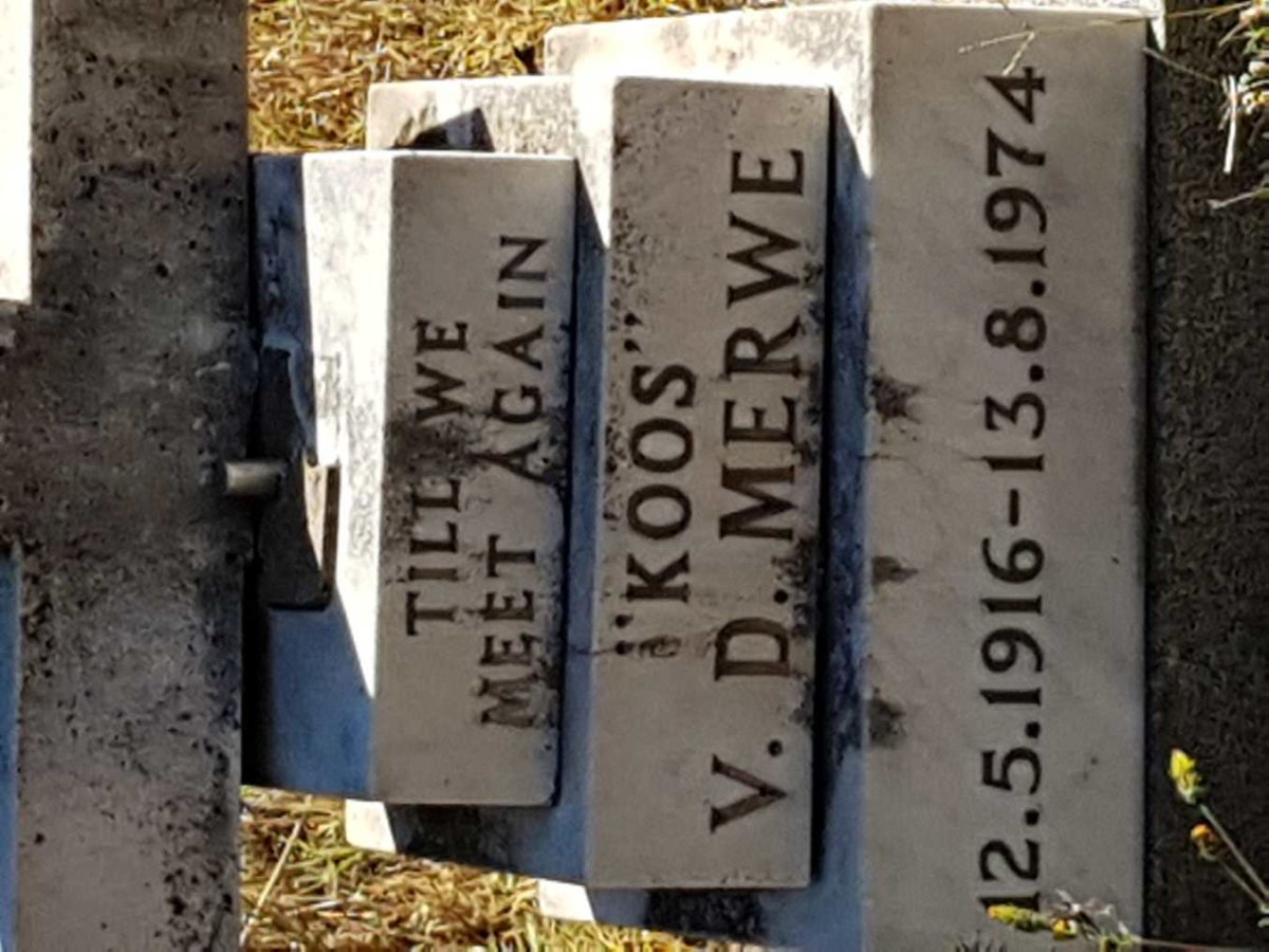 MERWE Koos, v.d. 1916-1974