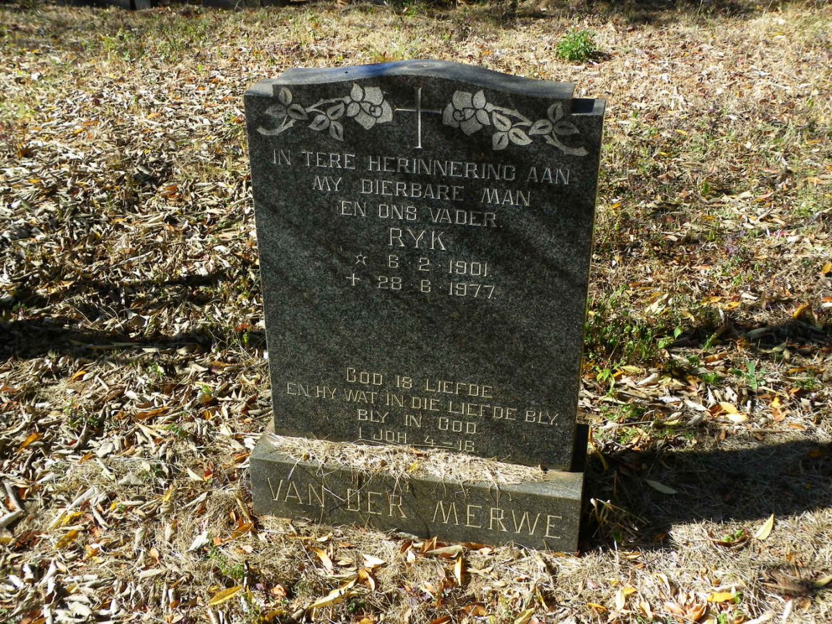 MERWE Ryk, van der 1901-1977