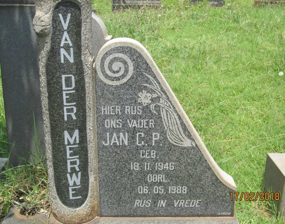 MERWE Jan G.P., van der 1946-1988