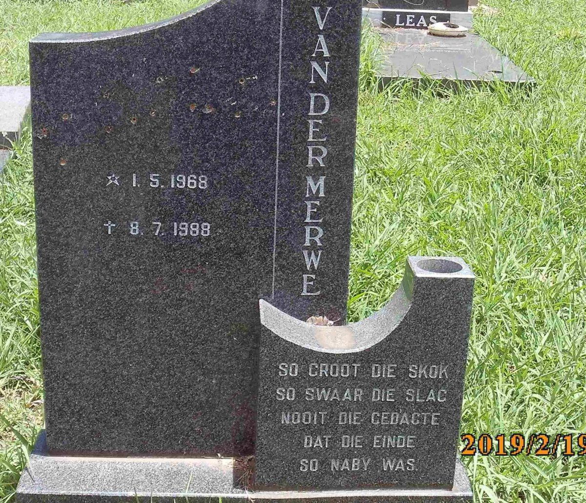 MERWE ?, van der 1968-1988