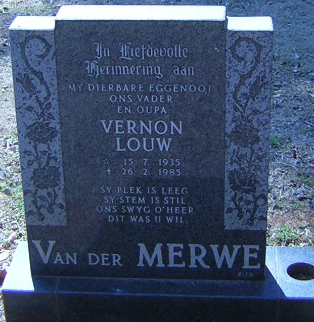 MERWE Vernon Louw, van der 1935-1985