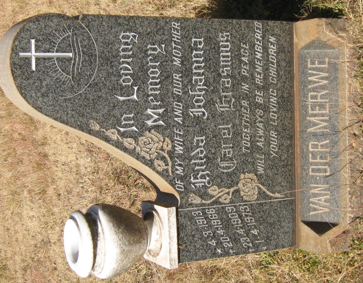 MERWE Carel Erasmus, van der 1909-1973 &amp; Hilda Johanna 1913-1966