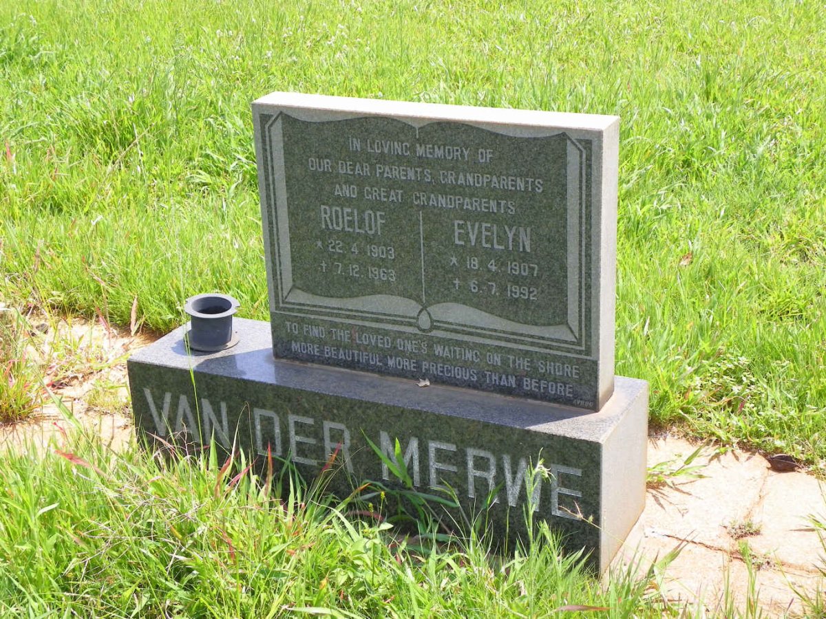 MERWE Roelof, van der 1903-1963 &amp; Evelyn 1907-1992