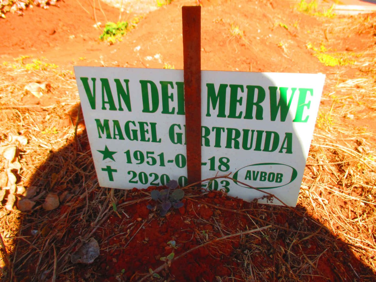 MERWE Magel Gertruide, van der 1951-2020
