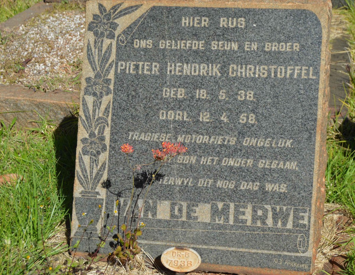 MERWE Pieter Hendrik Christoffel, van de 1938-1958