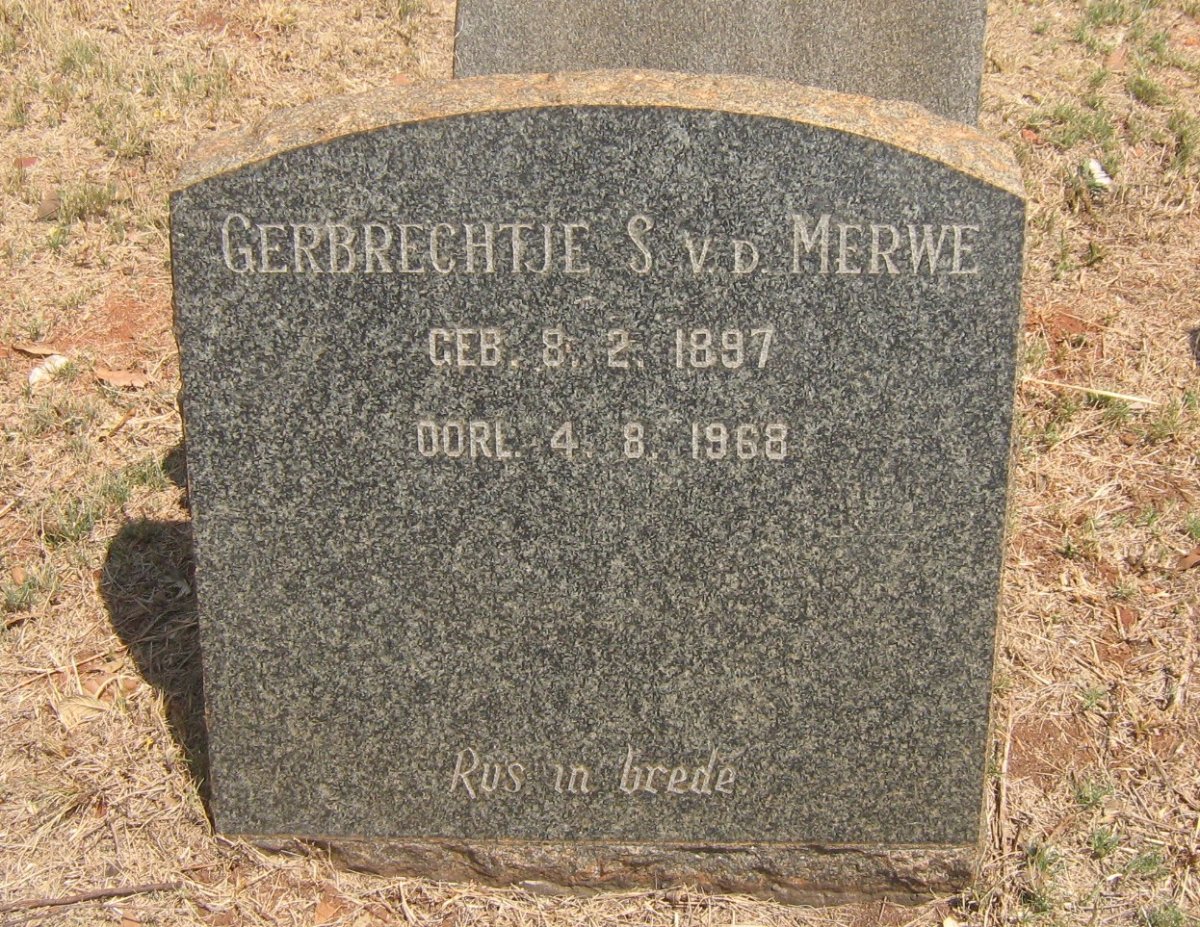 MERWE Gerbrechtje S., v.d. 1897-1968