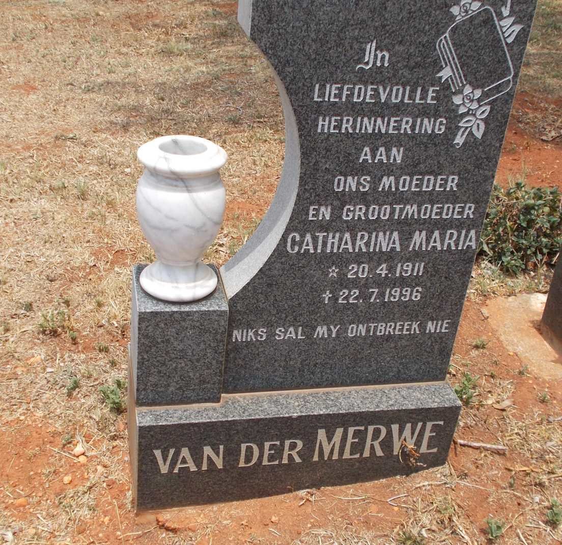MERWE Catharina Maria, van der 1911-1996