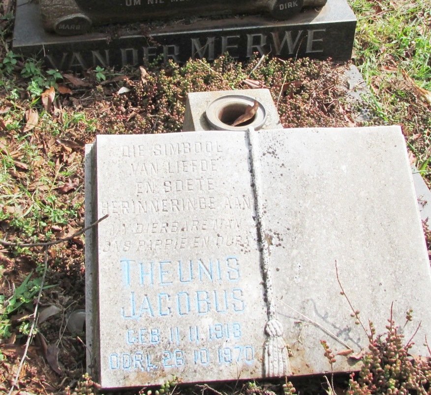 MERWE Theunis Jacobus, van der 1913-1970