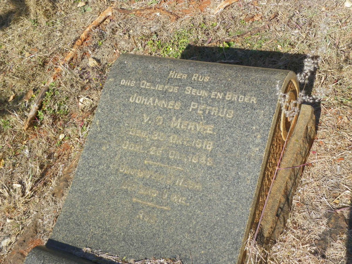 MERWE Johannes Petrus, v.d. 1918-1943