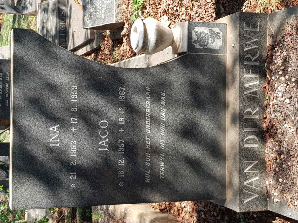 MERWE Ina, van der 1953-1959 :: VAN DER MERWE Jaco 1957-1967
