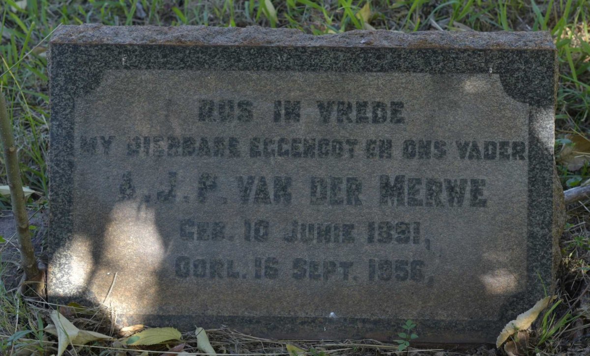 MERWE A.J.P., van der 1891-1956