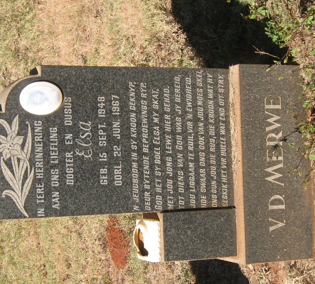 MERWE Elsa, v.d. 1948-1967