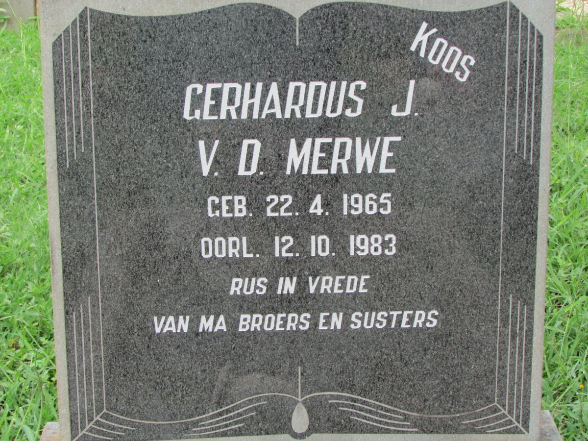 MERWE Gerhardus J., v.d. 1965-1983