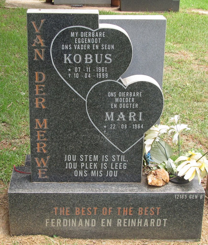 MERWE Kobus, van der 1961-1999 &amp; Mari 1964-