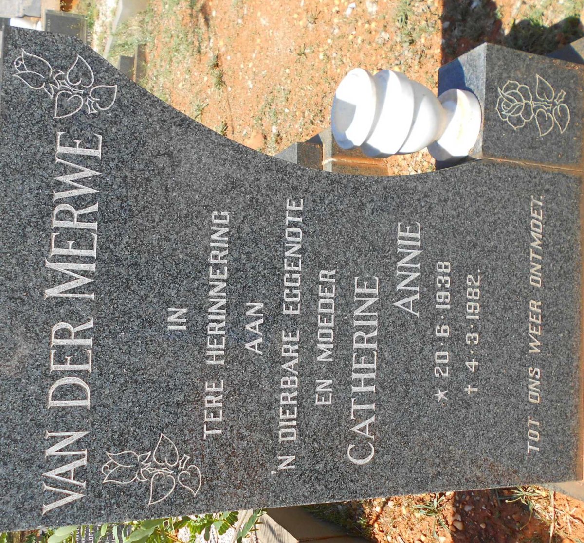 MERWE Catherine Annie, van der 1938-1982