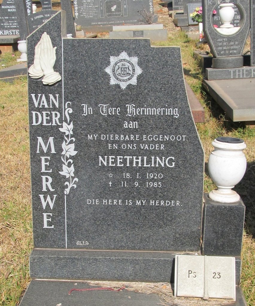MERWE Neethling, van der 1920-1985