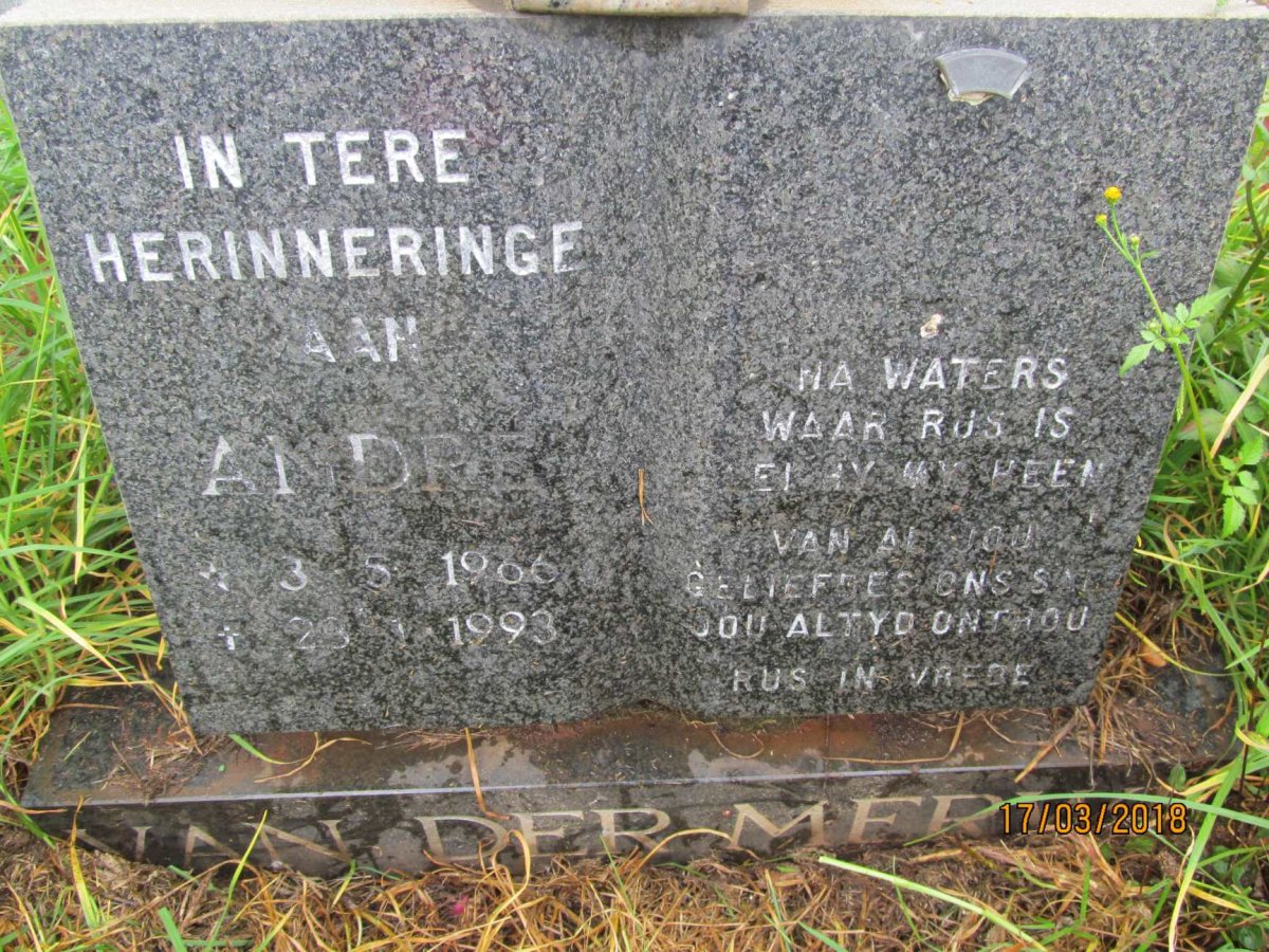 MERWE Andre, van der 1966-1993