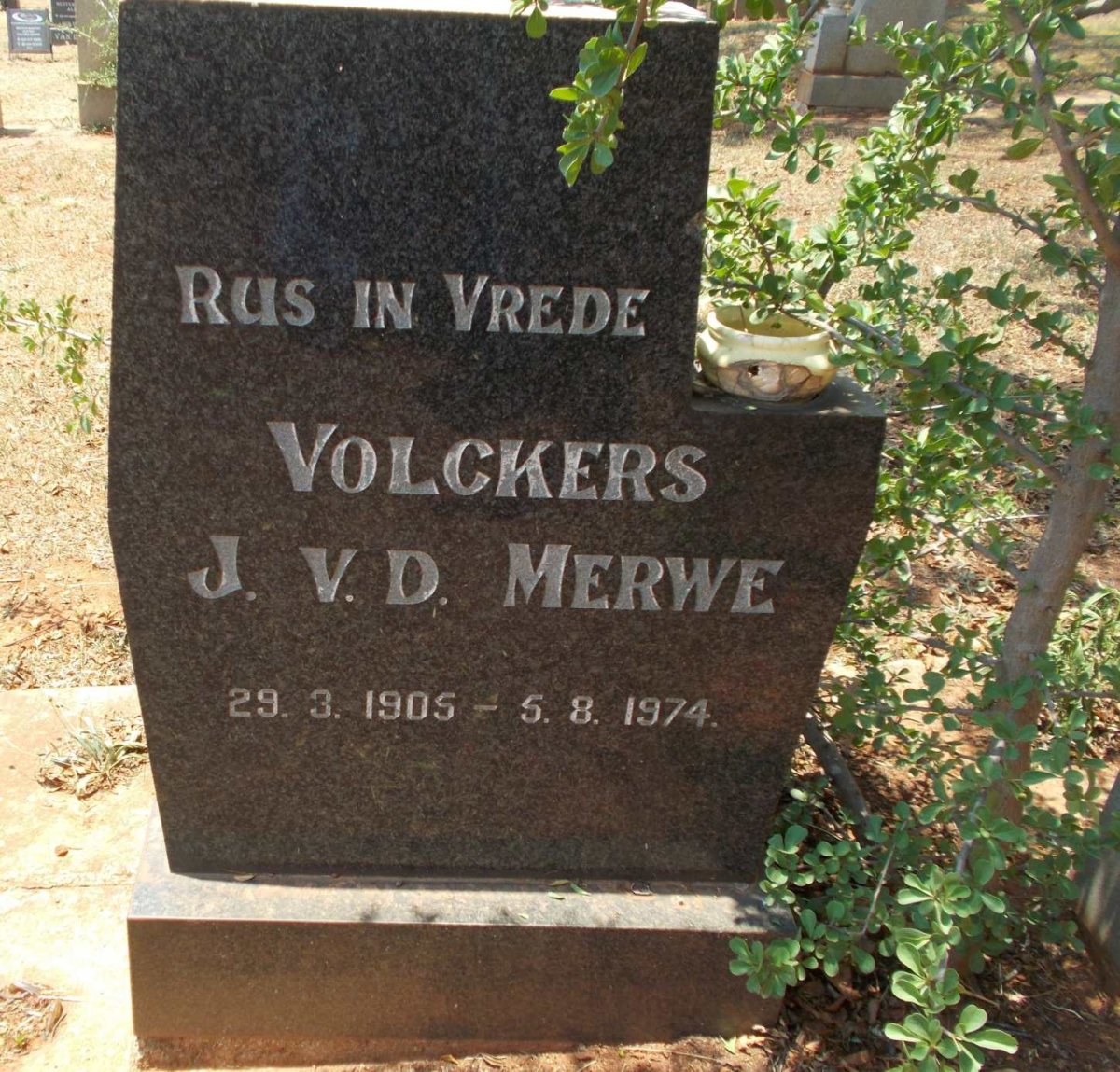 MERWE Volckers J., v.d. 1905-1974