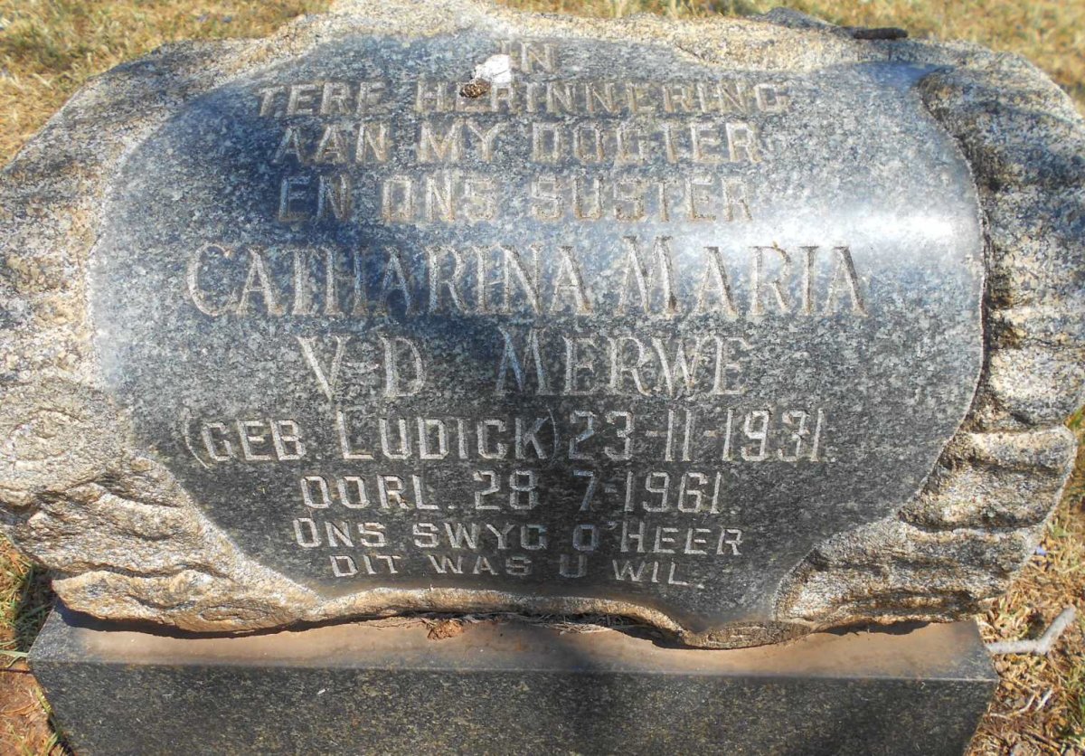 MERWE Catharina Maria, v.d. nee LUDICK 1931-1961