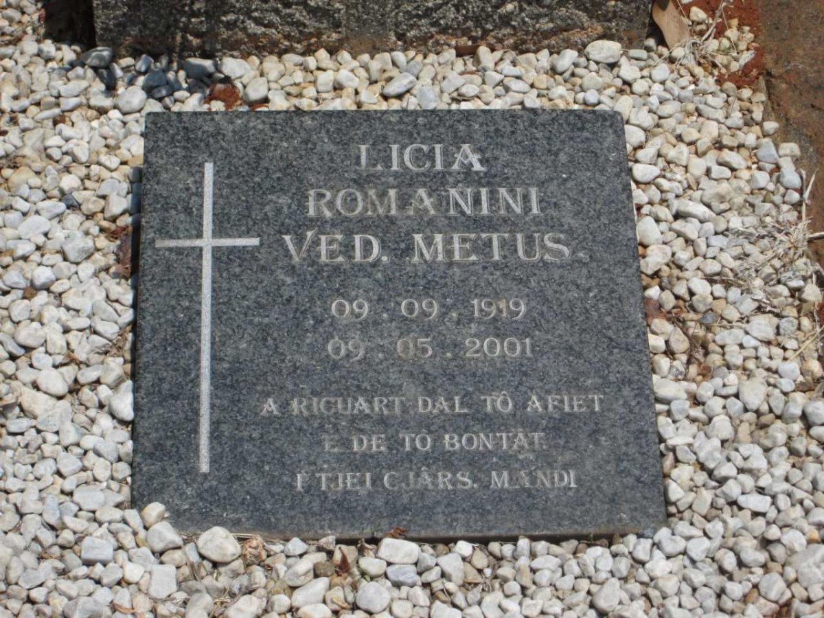 METUS Licia Romanini 1919-2001 :: METUS Angelo 1912-1953 :: METUS Antonio 1942-2009