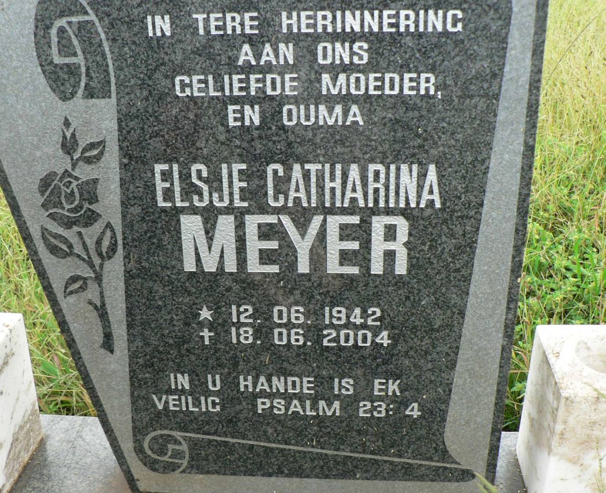 MEYER Frederik 1939-1996 &amp; Elsje Catharina 1942-2004