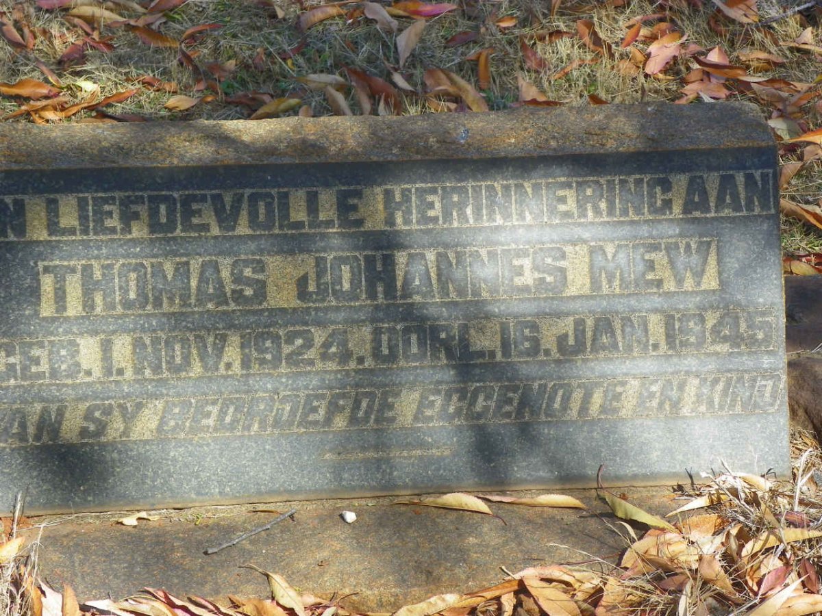 MEW Thomas Johannes 1924-1945