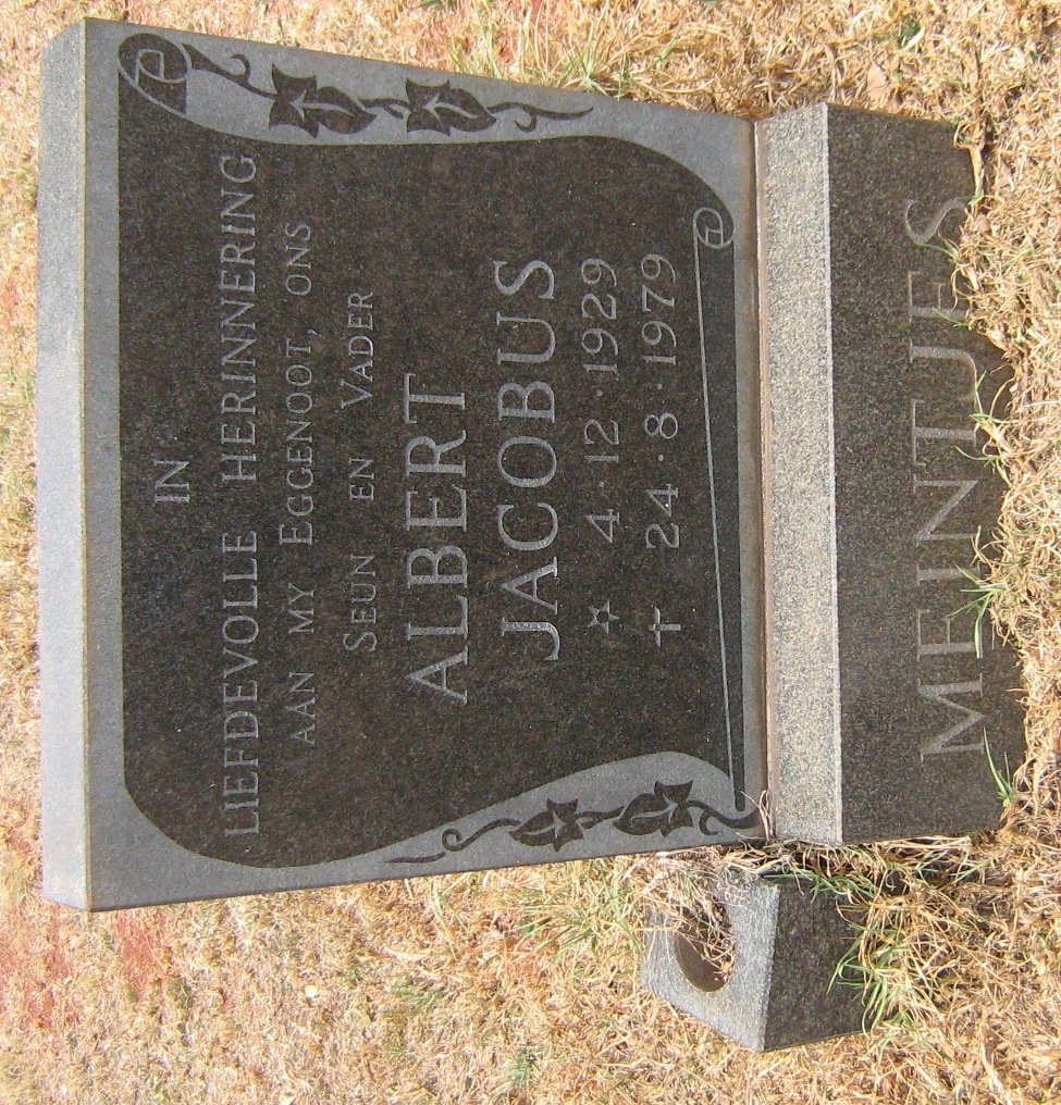 MEINTJES Albert Jacobus 1929-1979