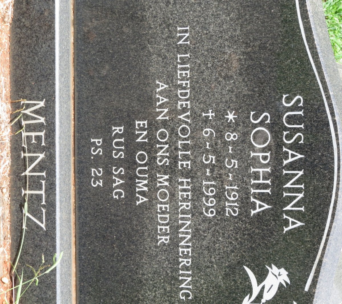 MENTZ Susanna Sophia 1912-1999