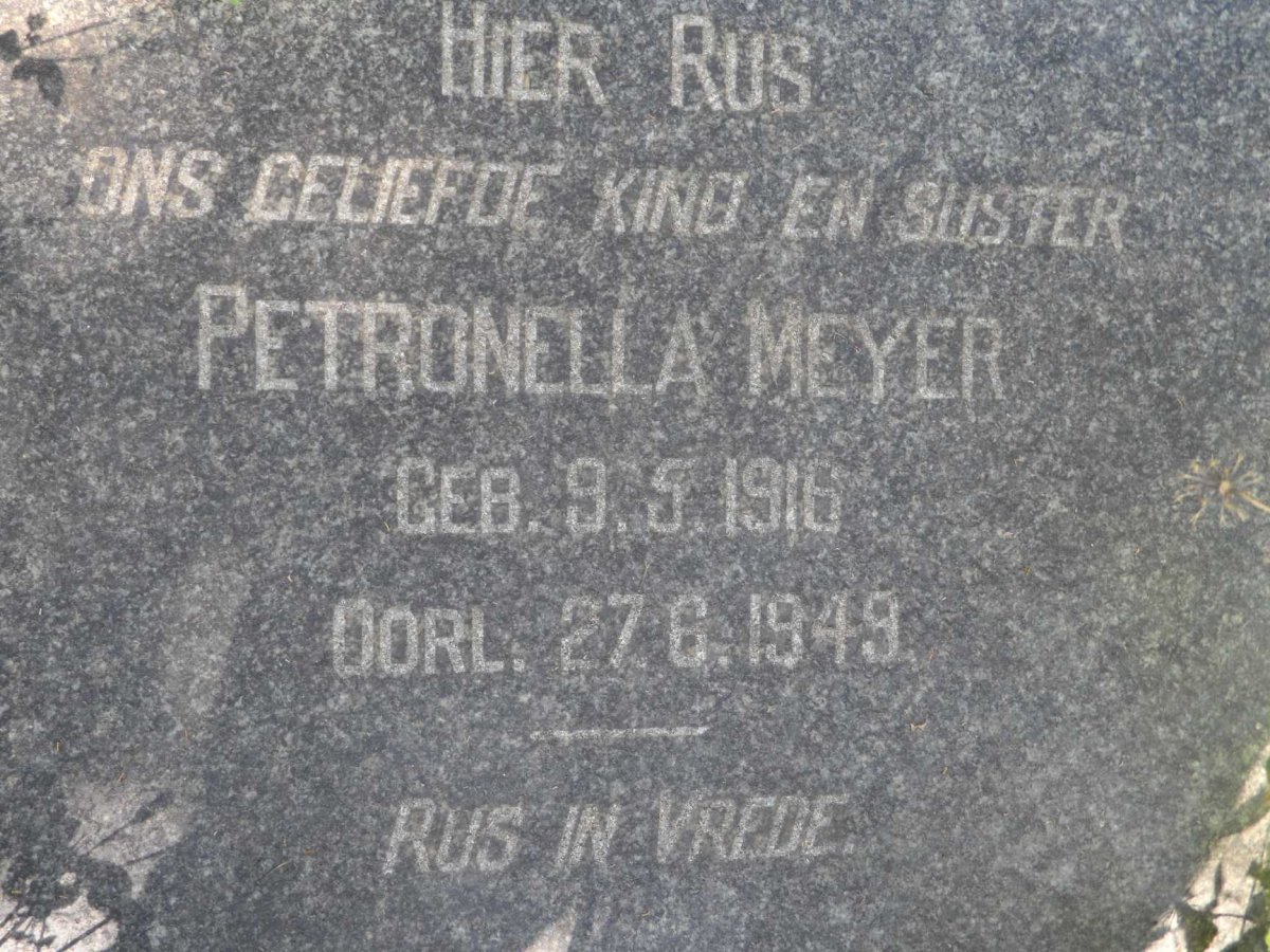 MEYER Petronella 1916-1949