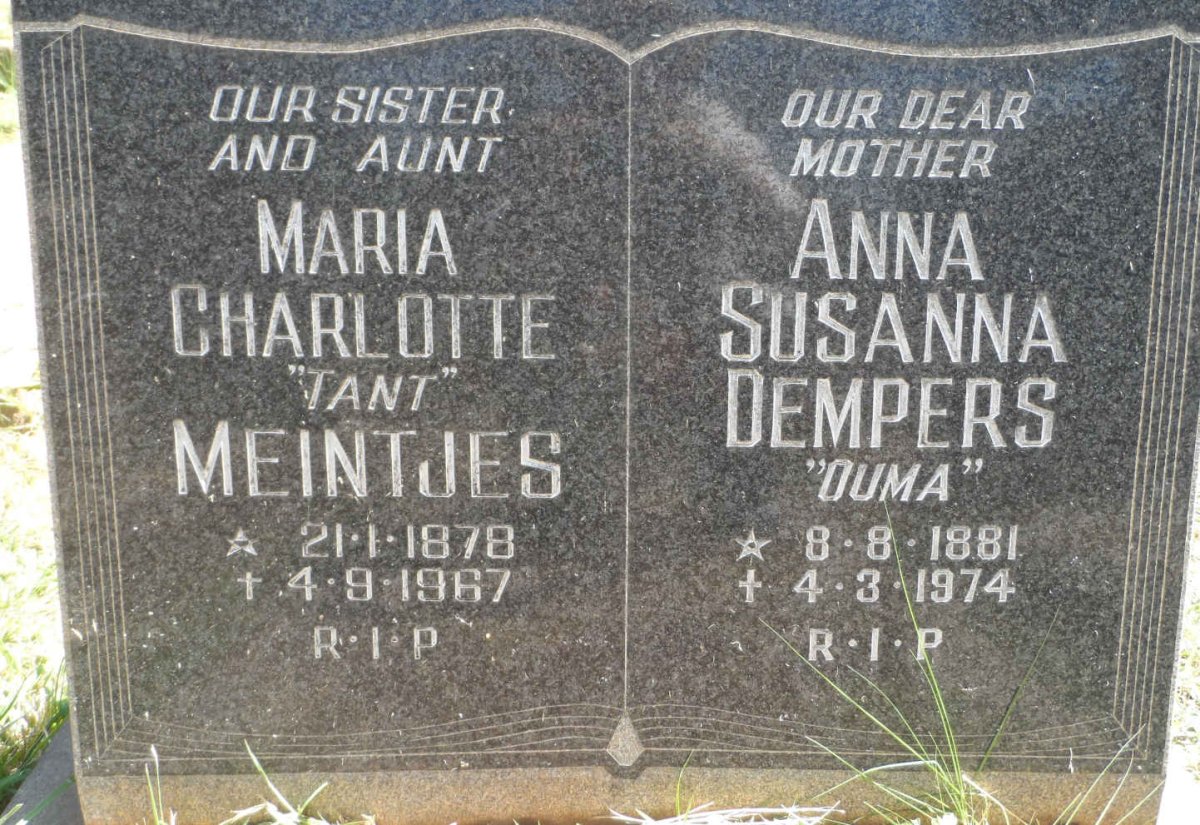 MEINTJES Maria Charlotte 1878-1967 :: DEMPERS Anna Susanna 1881-1974