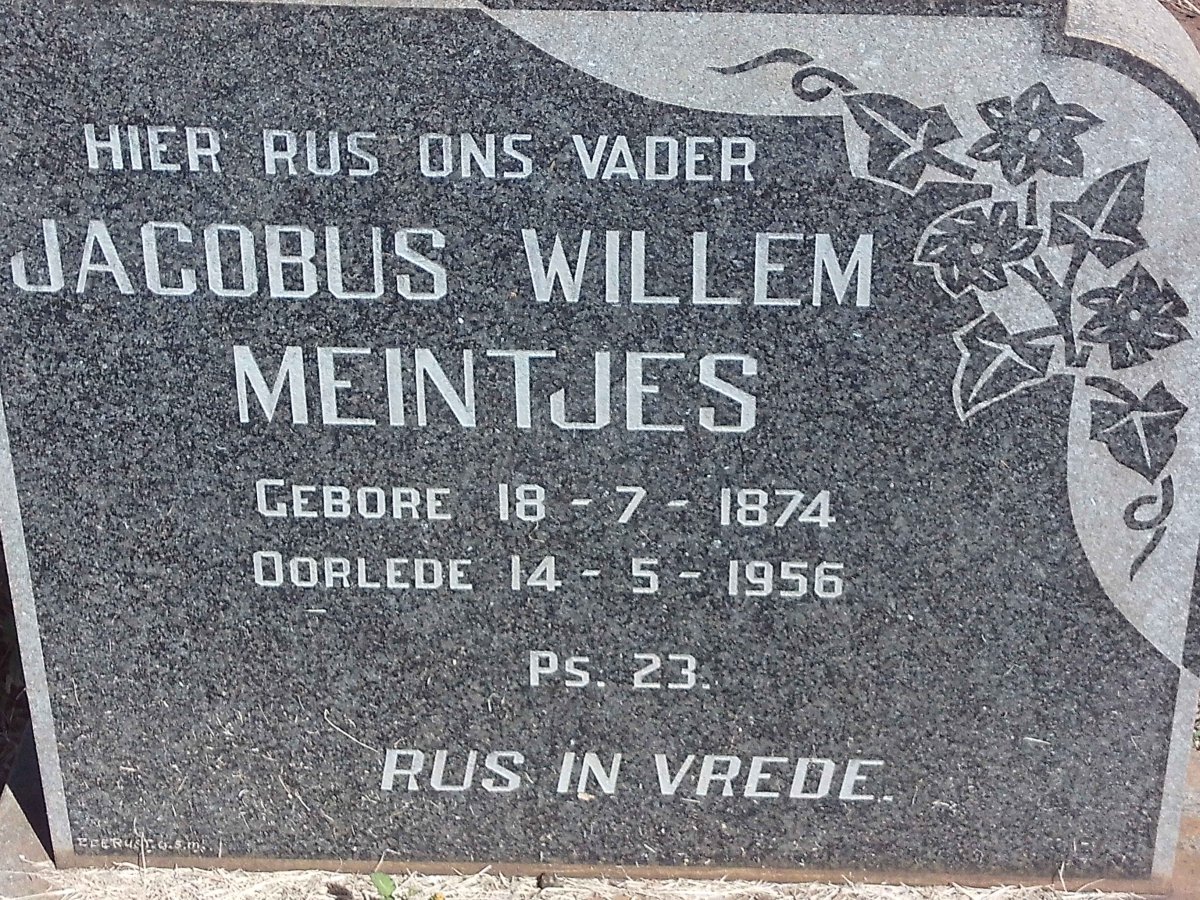 MEINTJES Jacobus Willem 1874-1956