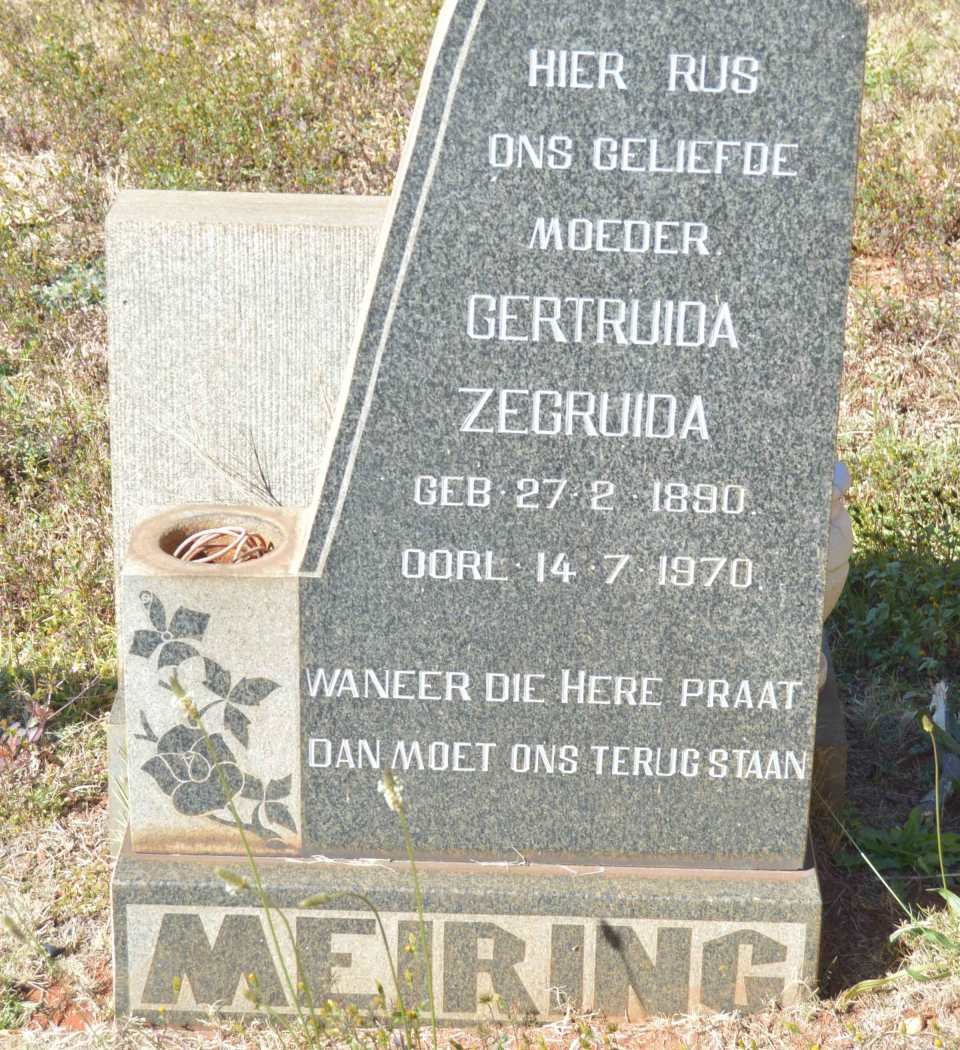 MEIRING Gertruida Zegruida 1890-1970