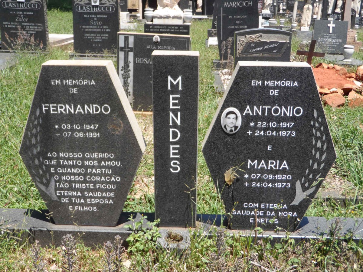 MENDES Antonio 1917-1973 &amp; Maria 1920-1973