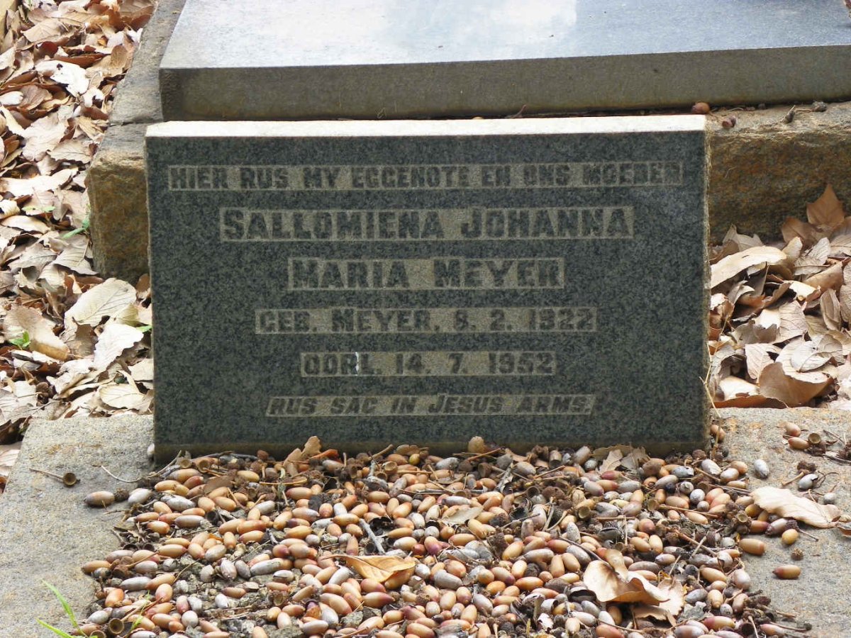 MEYER Sallomiena Johanna Maria nee MEYER 1922-1952