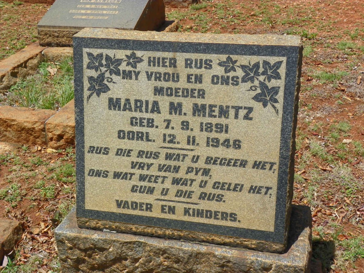 MENTZ Maria M. 1891-1946
