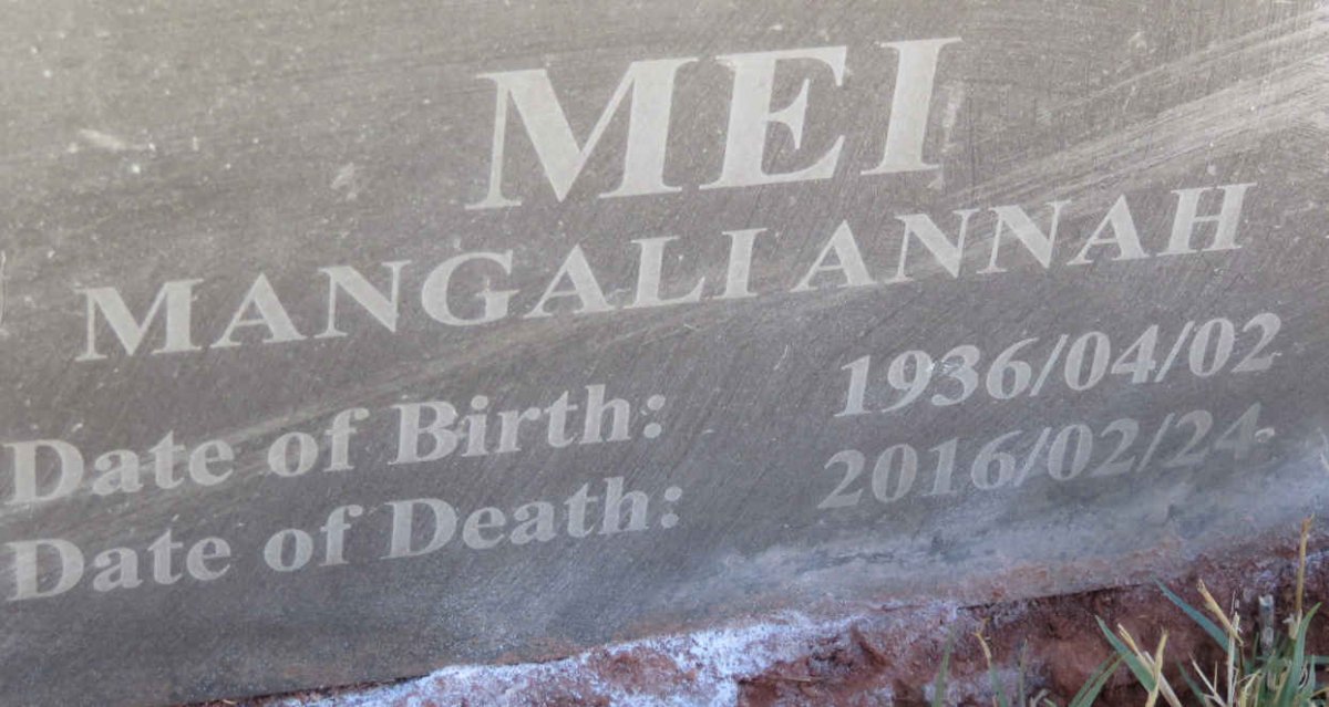 MEI Mangali Annah 1936-2016