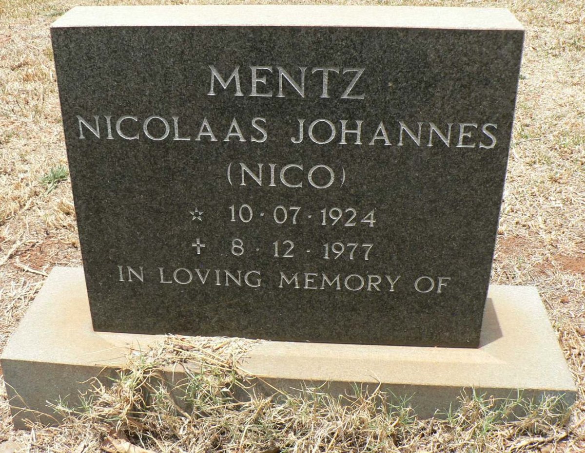 MENTZ Nicolaas Johannes 1924-1977