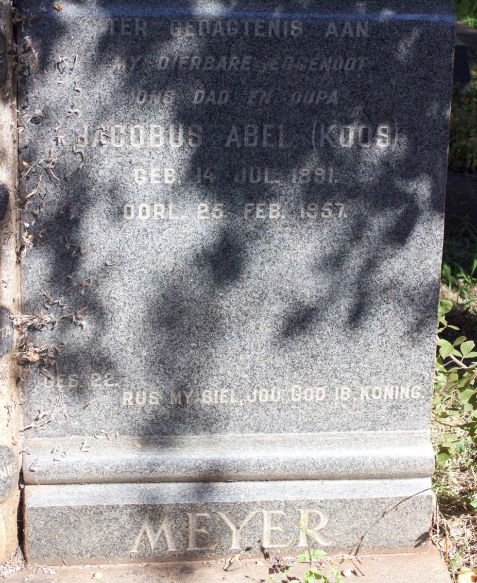 MEYER Jacobus Abel 1891-1957