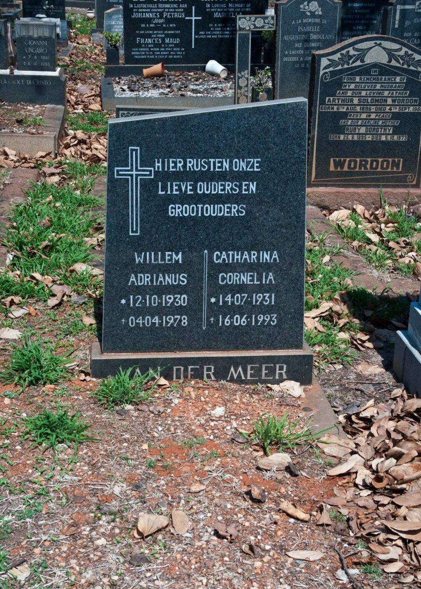 MEER Willem Adrianus, van der 1930-1978 &amp; Catharina Cornelia 1931-1993